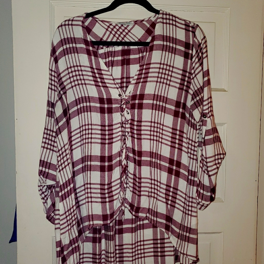 Grace and Lace high low plaid shirt